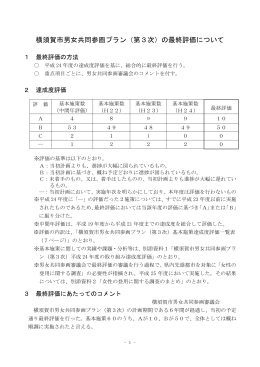 横須賀市男女共同参画プラン（第3次）の最終評価について