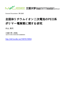 全固体リチウムイオン二次電池のPEO系 ポリマー - MIUSE
