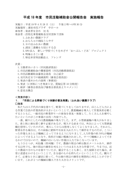 平成 18 年度 市民活動補助金公開報告会 実施報告