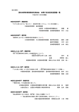 林野庁長官賞受賞課題の一覧及び概要（PDF：724KB）