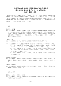 平成25年度最先端研究開発戦略的強化費補助金 (最先端研究開発支援