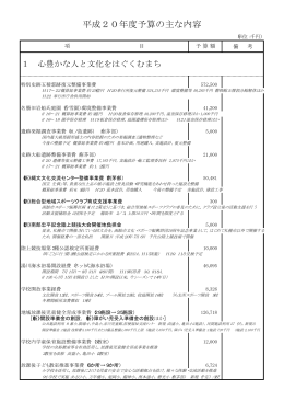 平成20年度予算の主な内容