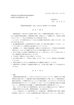 1月16日 内閣府国民生活局消費者団体訴訟制度検討室 法律案骨子