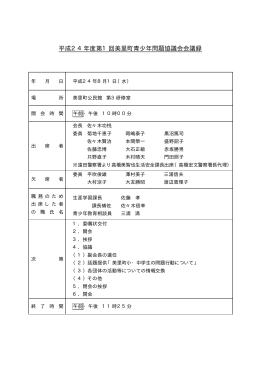 平成24年度第1回美里町青少年問題協議会会議録