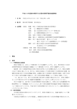 平成25年度栃木県原子力災害対策専門委員会議事録（PDF：195KB）