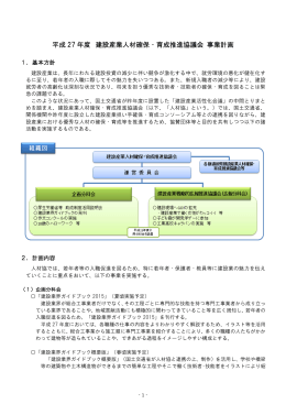 平成 27 年度 建設産業人材確保・育成推進協議会 事業計画