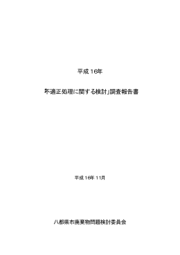 平成16年 「不適正処理に関する検討」調査報告書