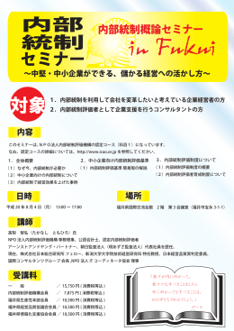 案内パンフレット - ICAO 特定非営利活動法人 内部統制評価機構