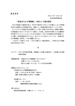 「奈良まちかど博物館」に新たに3館を認定