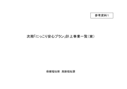 次期「にっこり安心プラン」計上事業一覧（案）