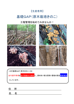 【生産者用】 基礎GAP （原木栽培きのこ）（PDF：337KB）