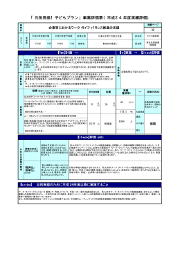 「元気発進！子どもプラン」事業評価票（平成24年度実績評価)