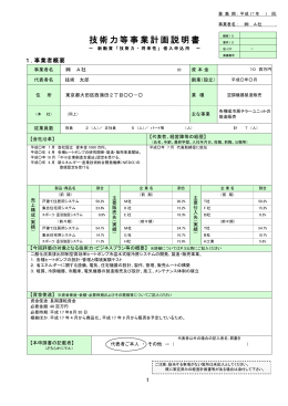 技術力等事業計画説明書