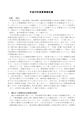 平成25年度事業報告書