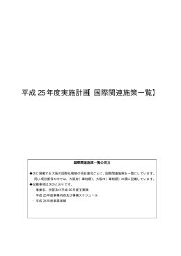 平成25年度実施計画 【国際関連施策一覧】