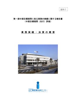 第1期中期目標期間(先行評価) 業務実績の概要 (PDF : 741KB)