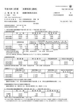 平成16年 3月期 決算短信 (連結)