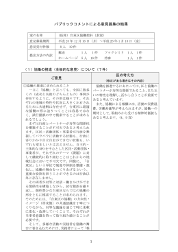 パブリックコメントによる意見募集の結果（PDF：364KB）