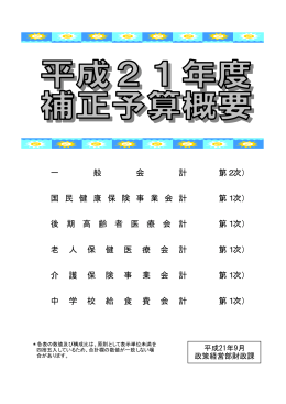 平成21年度2次補正概要（PDF形式 213キロバイト）