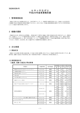 事業報告 - ルネッサながと