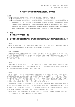 第7回「小平市行財政再構築推進委員会」議事要録