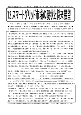 新刊・市場調査レポート～エネルギー・蓄電池シリーズ 編集・発行 日本