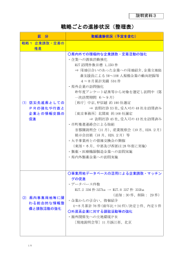 戦略ごとの進捗状況（整理表）（PDF：217KB）