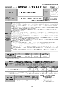 施策評価シート（震災復興用） 政策