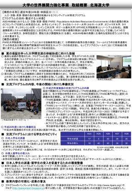 大学の世界展開力強化事業 取組概要 北海道大学
