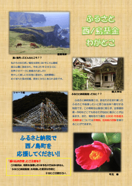 ふるさと納税で 西ノ島町を 応援してください!!