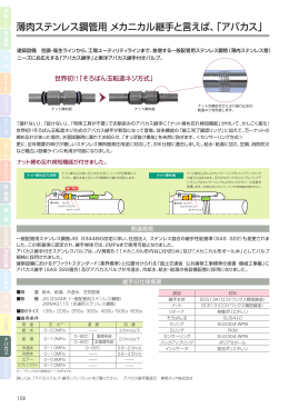 薄肉ステンレス鋼管用 メカニカル継手と言えば、「アバカス」