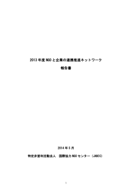 2013年度の活動報告書はこちらから