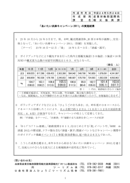 あいたい兵庫キャンペーン2011の実施結果（PDF：918KB）