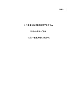 公共事業コスト構造改善プログラム 取組み状況一覧表 （平成24年度