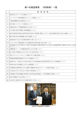 県への要望事項 （H26秋季）一覧