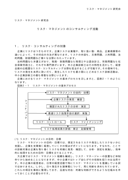 リスク・マネジメントのコンサルティング活動 1． リスク