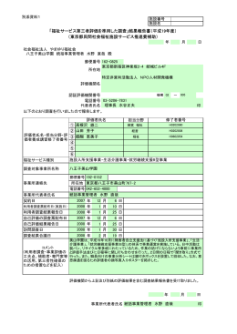 「福祉サービス第三者評価を準用した調査」結果報告書（平成19年度