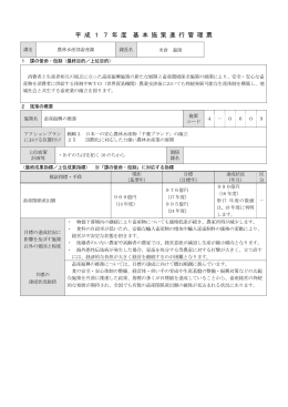 平 成 1 7 年 度 基 本 施 策 進 行 管 理 票