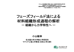 フェーズフィールド法による 材料組織形成過程の解析 - SPring