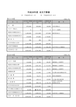 平成28年度 収支予算書