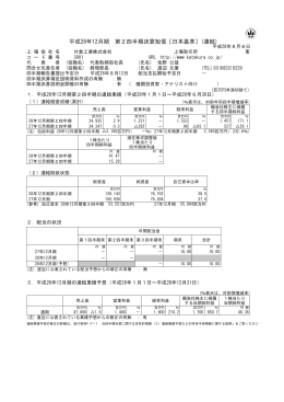 平成28年12月期 第2四半期決算短信〔日本基準