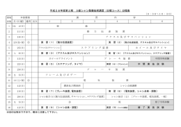 平成28年度第2期 3級シャシ整備技術講習（日曜コース）日程表