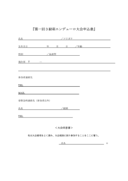 『第一回3耐萌エンデューロ大会申込書』