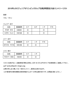 エントリーリスト PDF
