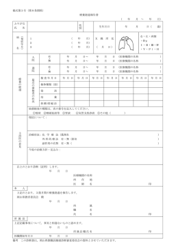 様式第3号（第8条関係） 療養経過報告書 （ 年 月 ～ 年 月） ふりがな 氏