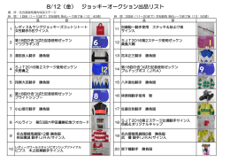 8/12（金） ジョッキーオークション出品リスト