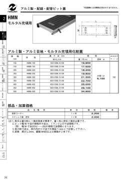 モルタル充!用 アルミ製・アルミ目地・モルタル充填用化粧蓋 部品・加算価格