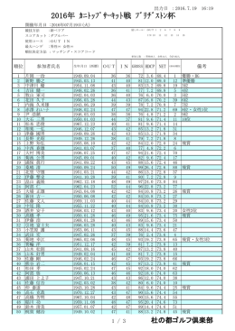 2016年 ｶﾆﾄｯﾌﾟｻｰｷｯﾄ戦 ﾌﾞﾘﾁﾞｽﾄﾝ杯