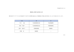 役員人事のお知らせ