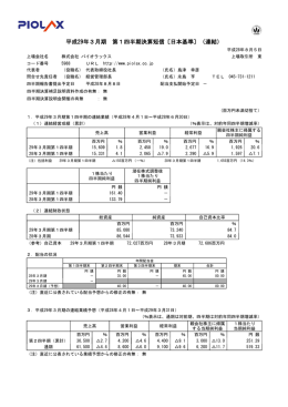 平成29年3月期 第1四半期決算短信〔日本基準〕（連結）
